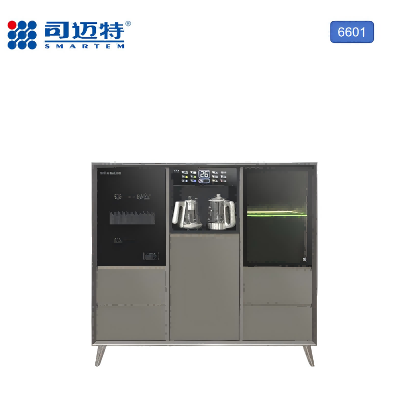 司迈特茶吧机6601木柜冰机深灰色紫外线杀菌煮茶智能触控一键上水手把上水壶 制冷制热型 1140mm×405mm×1115mm 图片 3